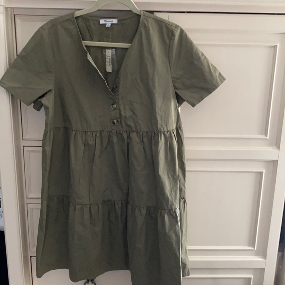 Madewell olive green dress sz Med NEW WITH TAGS
